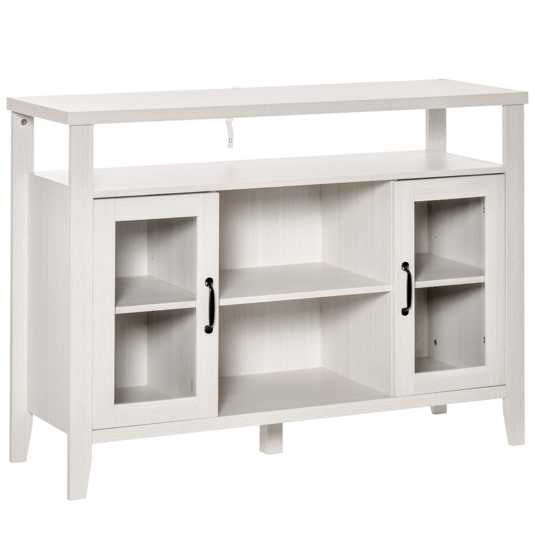 Rustic Sideboard Indoor Kitchen Storage Buffet Cabinet Cupboard & Hutch for Dining Room - White