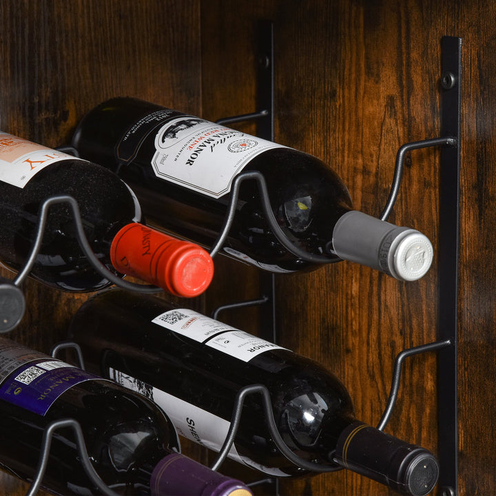 Industrial Bar Cabinet w/ Wine Rack - Brown
