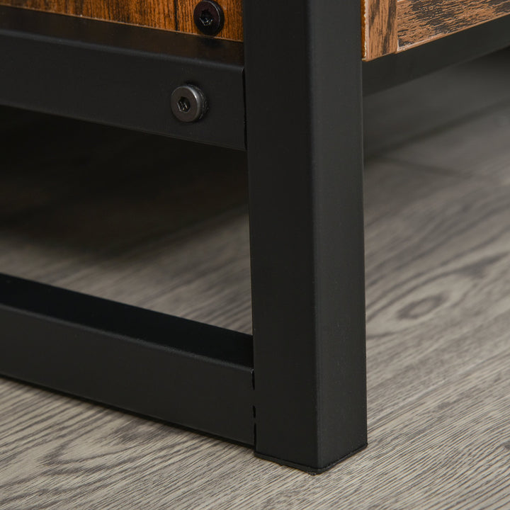 Industrial Bar Cabinet w/ Wine Rack - Brown
