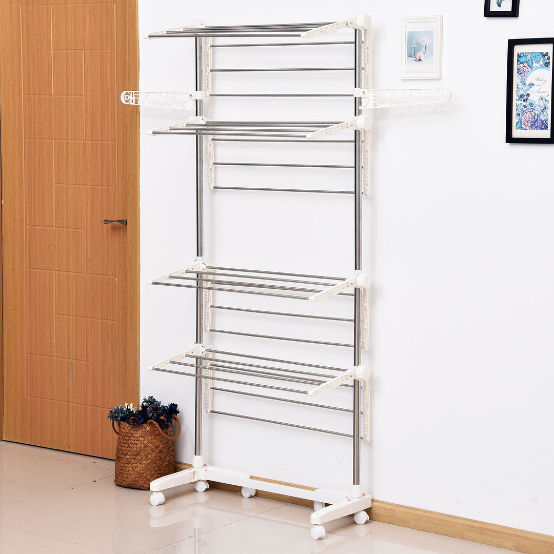 4-Tier Laundry Rack - Silver
