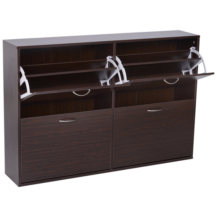Flip-Down Hidden Shoe Rack - Dark Brown