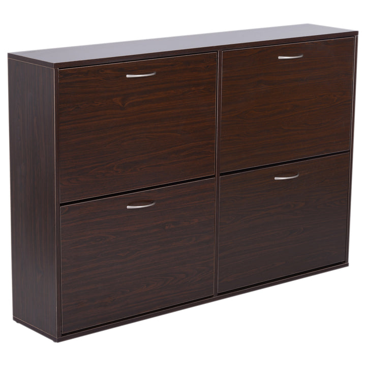 Flip-Down Hidden Shoe Rack - Dark Brown