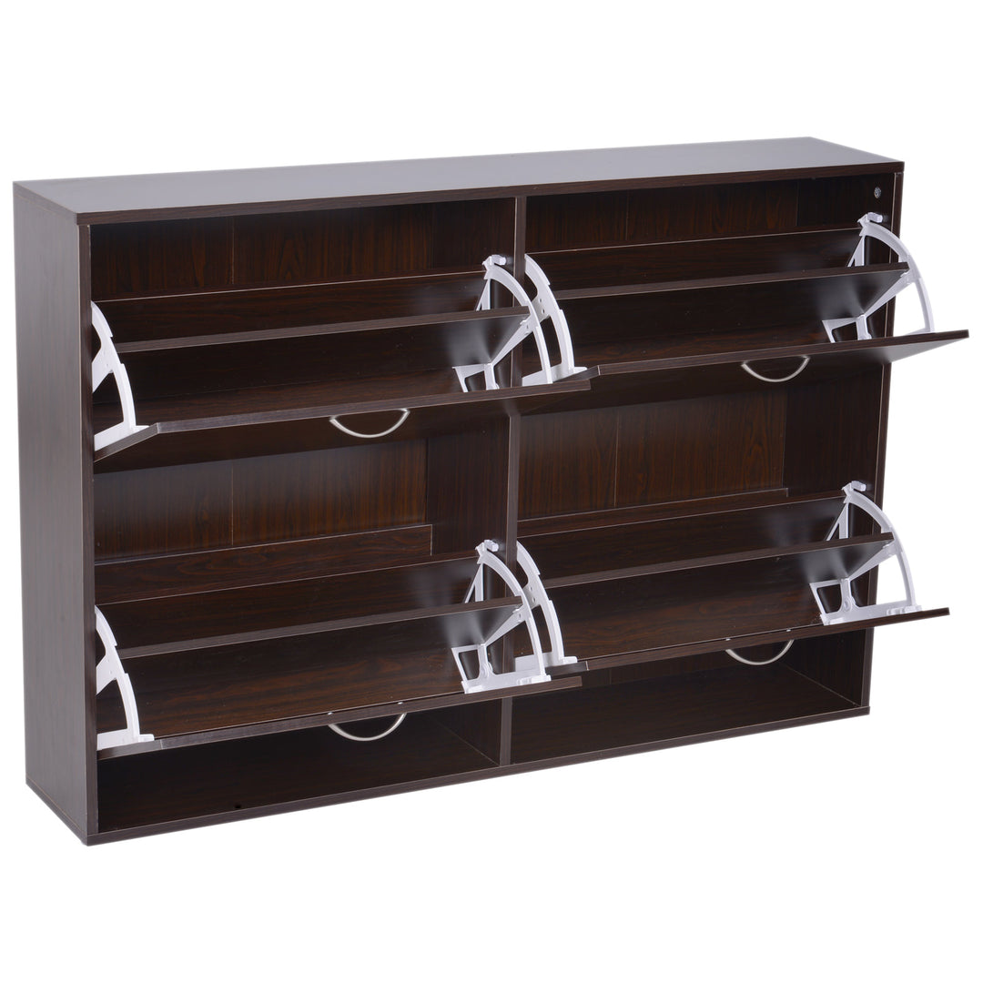 Flip-Down Hidden Shoe Rack - Dark Brown
