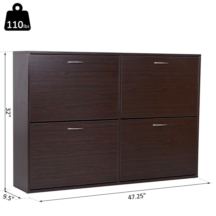 Flip-Down Hidden Shoe Rack - Dark Brown