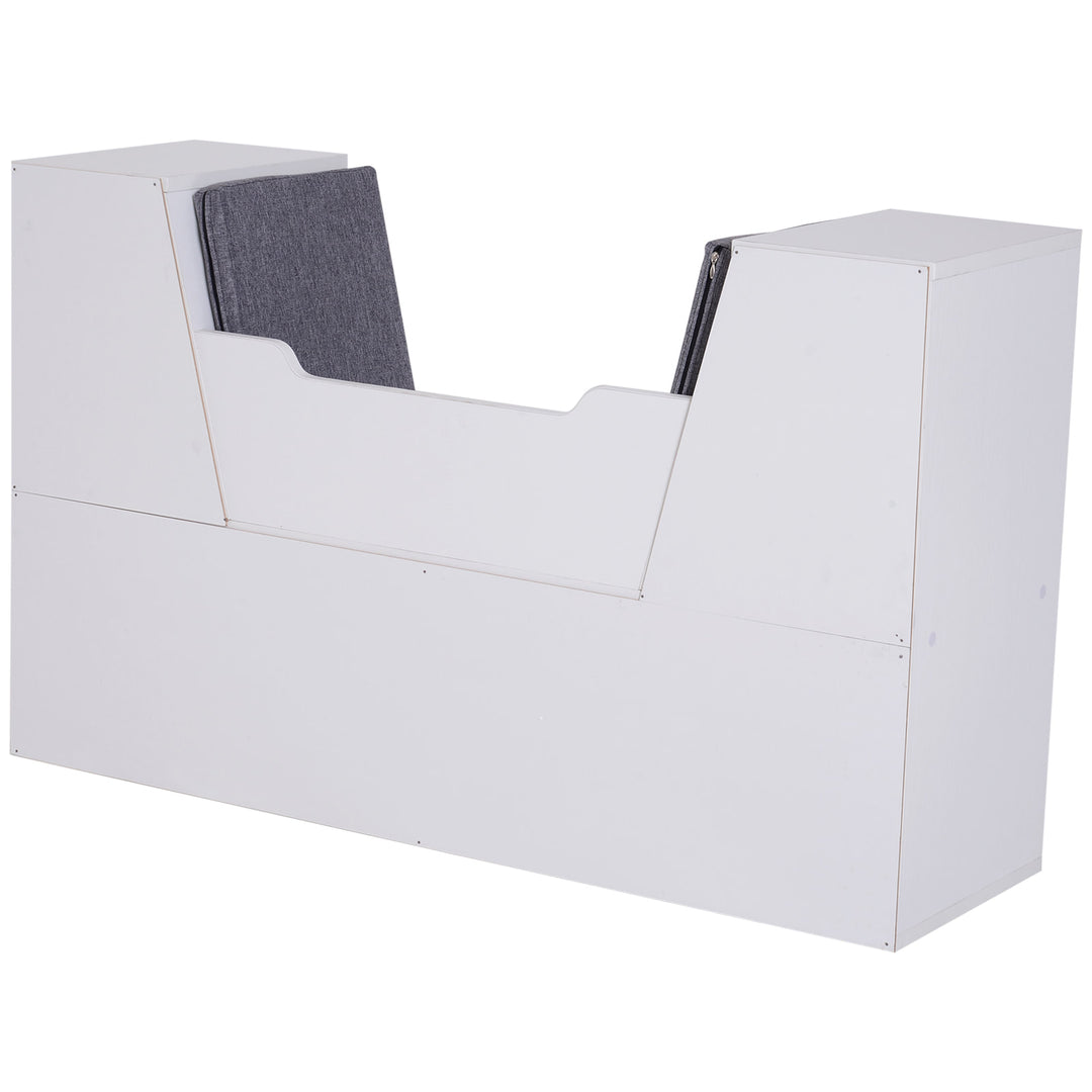 6-Cubby Kids Reading Nook - White and Grey