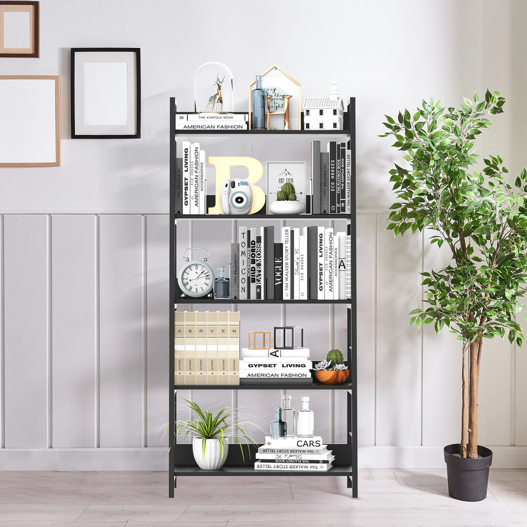 5-Tier Bookcase and Display Shelf - Black