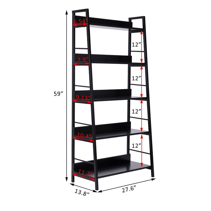 5-Tier Bookcase and Display Shelf - Black