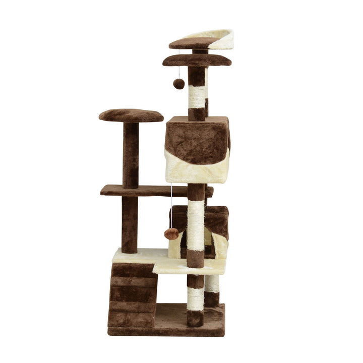 52" Multi-Level Cat Tree - Brown and Beige