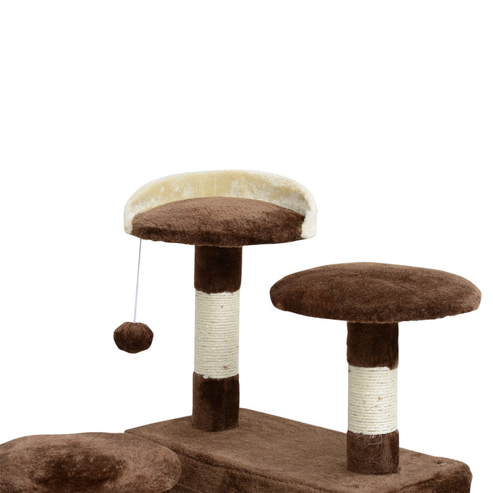 52" Multi-Level Cat Tree - Brown and Beige