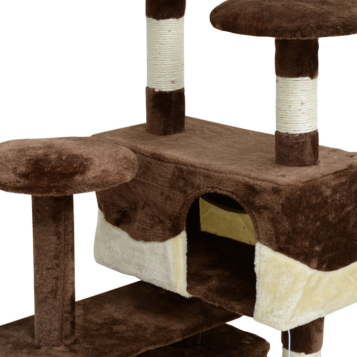 52" Multi-Level Cat Tree - Brown and Beige