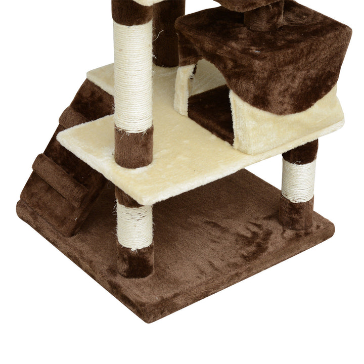 52" Multi-Level Cat Tree - Brown and Beige