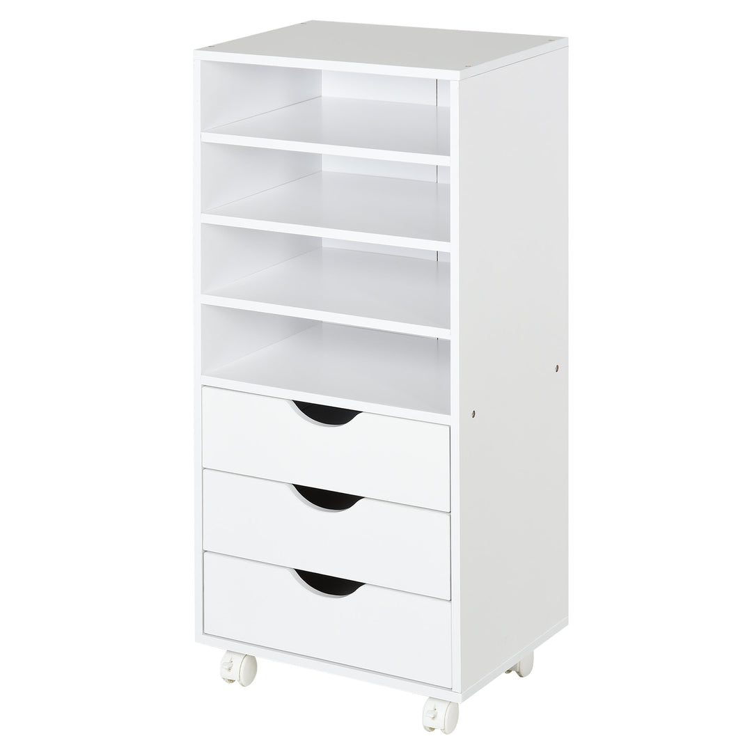 3-Drawer 4-Shelf Cabinet for Home Office - White