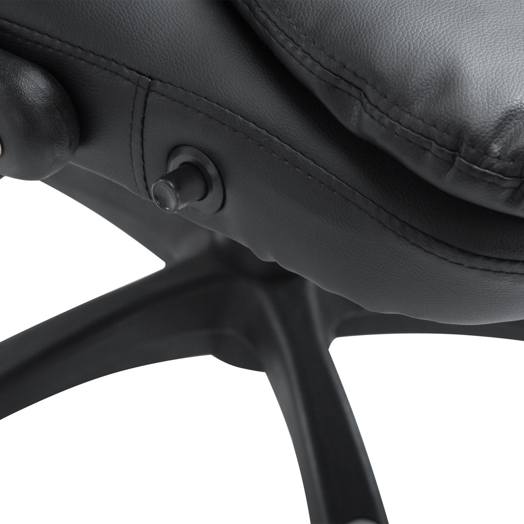Executive Adjustable High-Back Faux Leather Heated Massaging Swivel Office Chair - Black