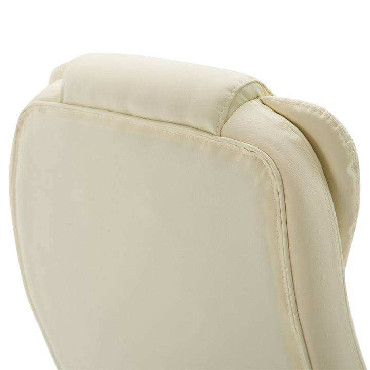 Executive High-Back Faux Leather Massaging Office Chair - Beige