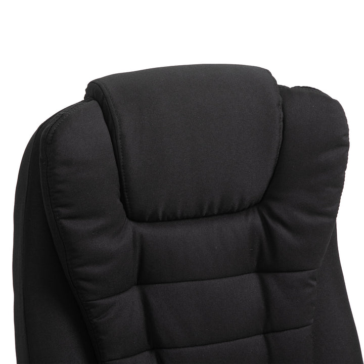 Executive Ergonomic High-Back Massage Vibrating Computer Linen-Style Home Office Chair - Black