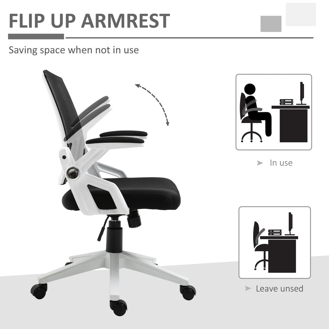 Mid-Back Mesh Office Chair - Black and White