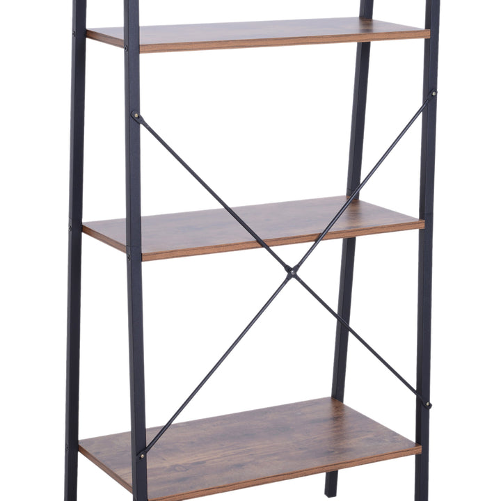 4-Tier Ladder-Style Bookcase - Black