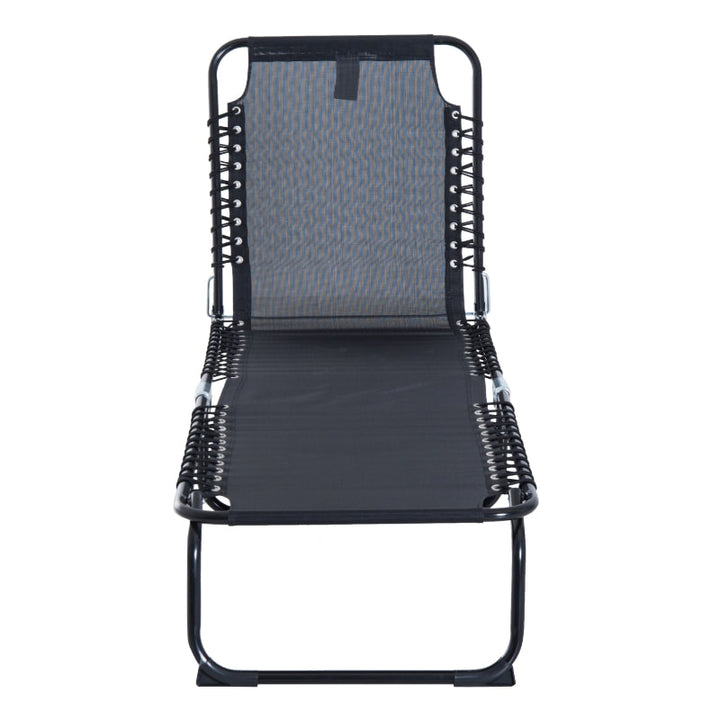 3 Position Adjustable Folding Chaise Reclining Lounger Sun Beach Tanning Patio Pool Deck, Black