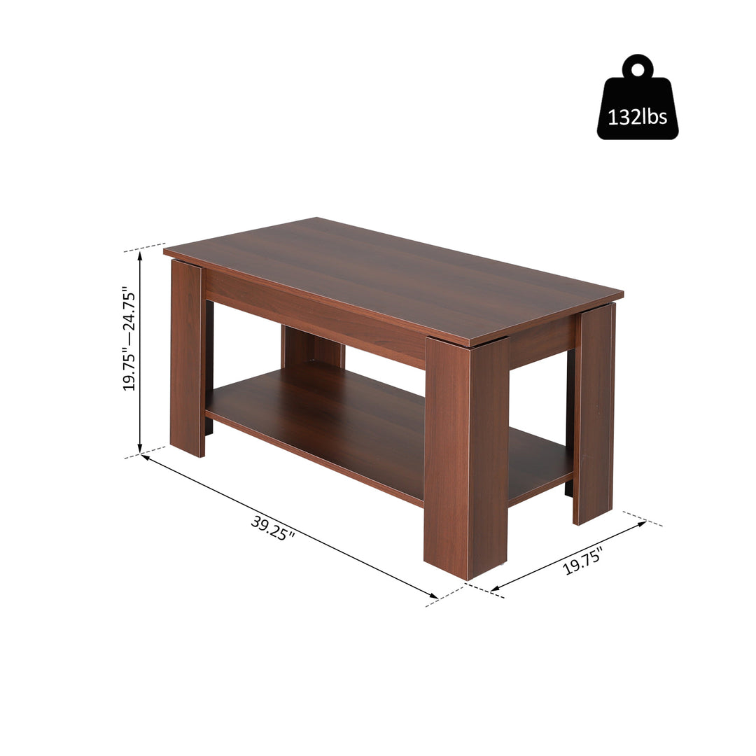 Lift-Top Coffee Table w/ Hidden Storage - Brown