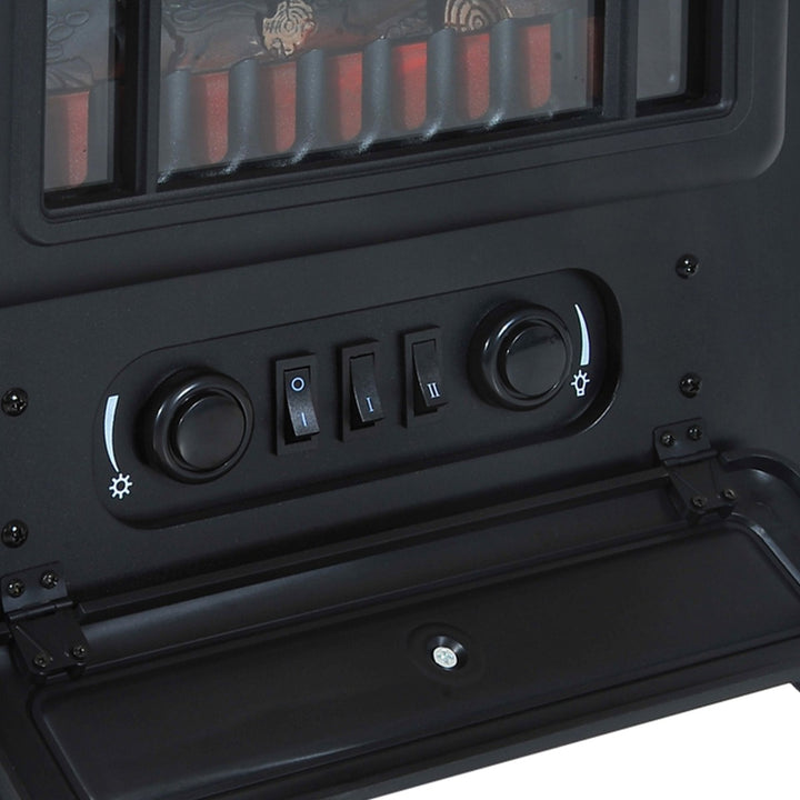 16" Electric Fireplace w/ Heater - Black