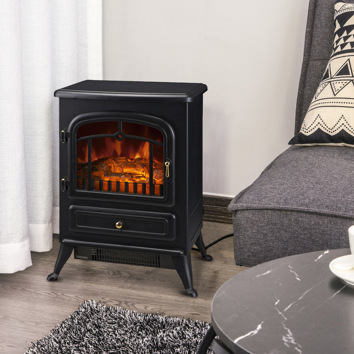 16" Electric Fireplace w/ Heater - Black