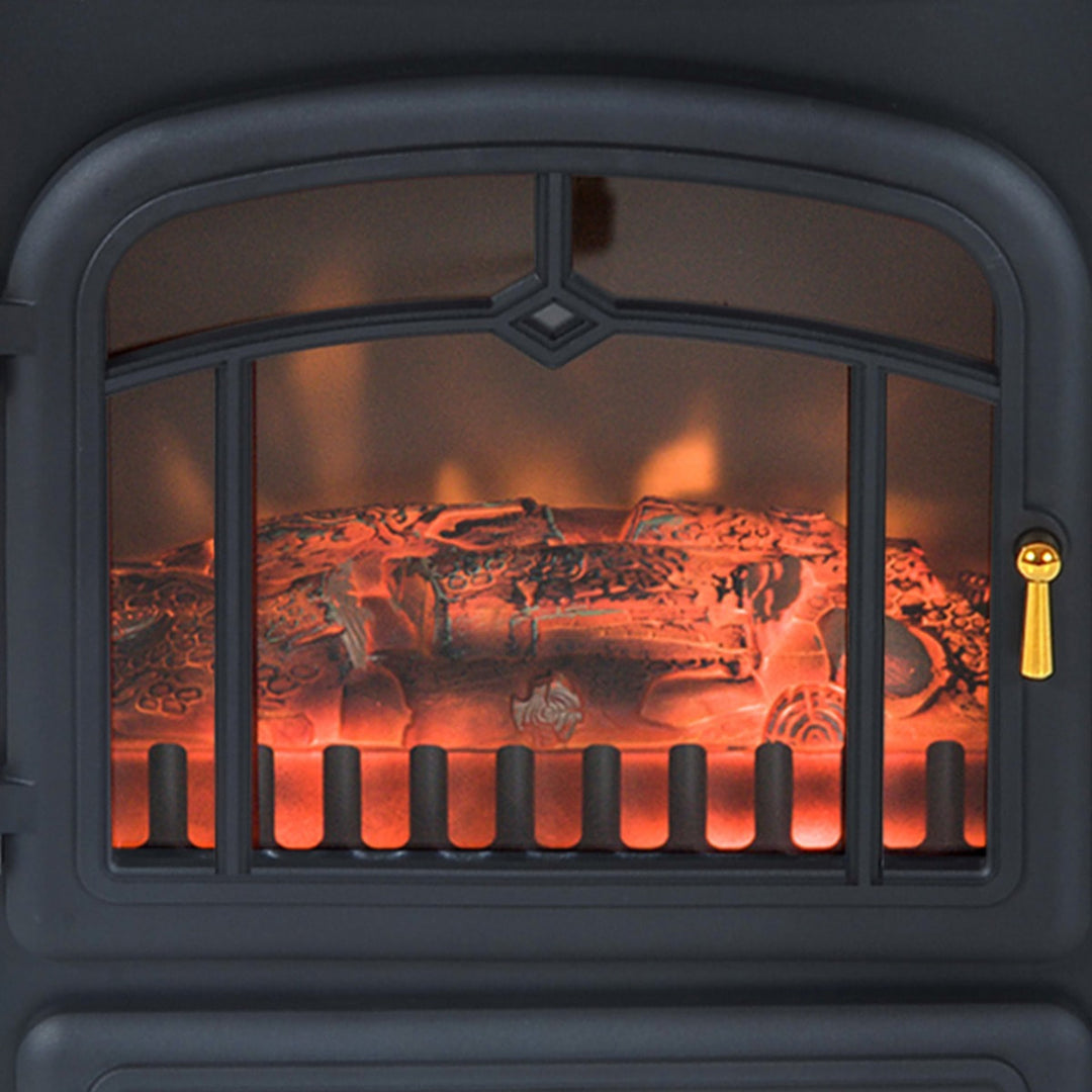 16" Electric Fireplace w/ Heater - Black