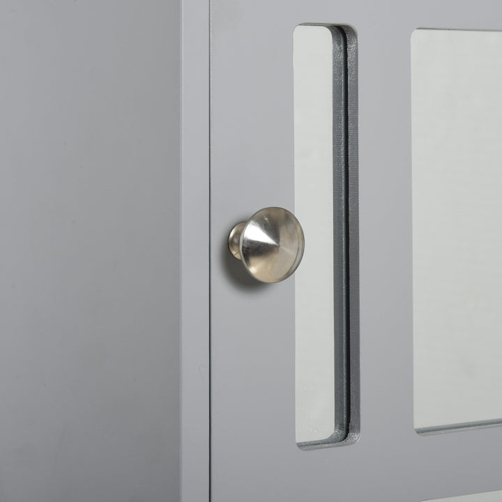 Wall-Mounted Bathroom Cabinet w/ Mirror - Grey