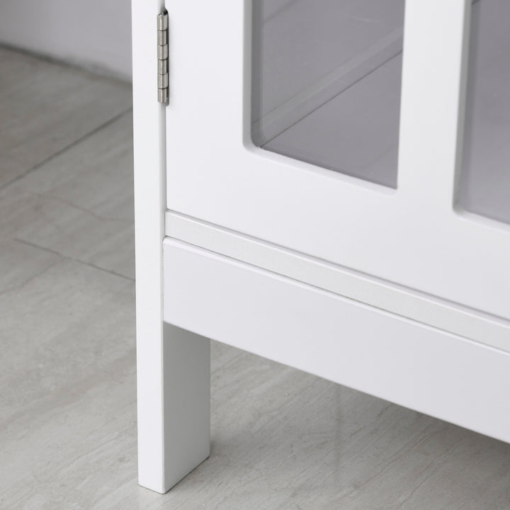 Accent Sideboard w/ Transparent Doors - White
