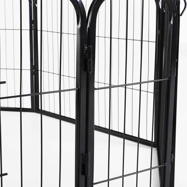 8-Panel 24” Pet Play Pen Exercise Fence for Small to Medium Sized Dogs, Bunnies, Etc - Black