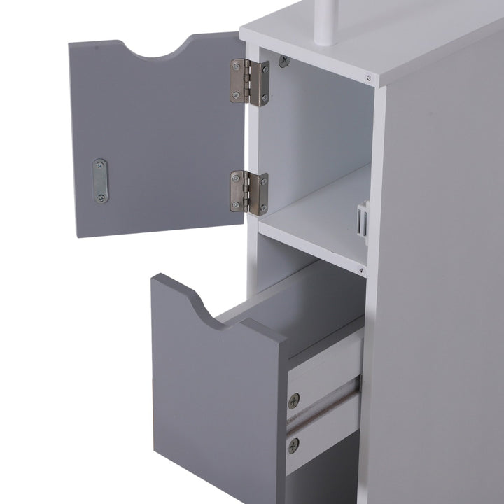 Modern Compact Bathroom Cabinet - White and Grey