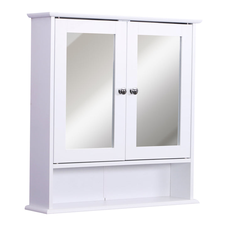Wall-Mounted Bathroom Cabinet w/ Double Doors - White