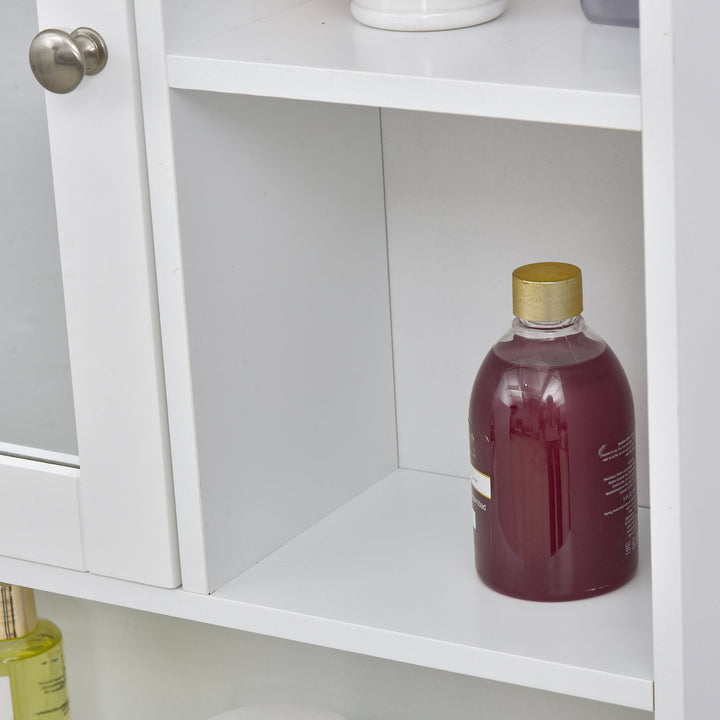 Wall-Mounted Bathroom Cabinet w/ Adjustable Shelf - White