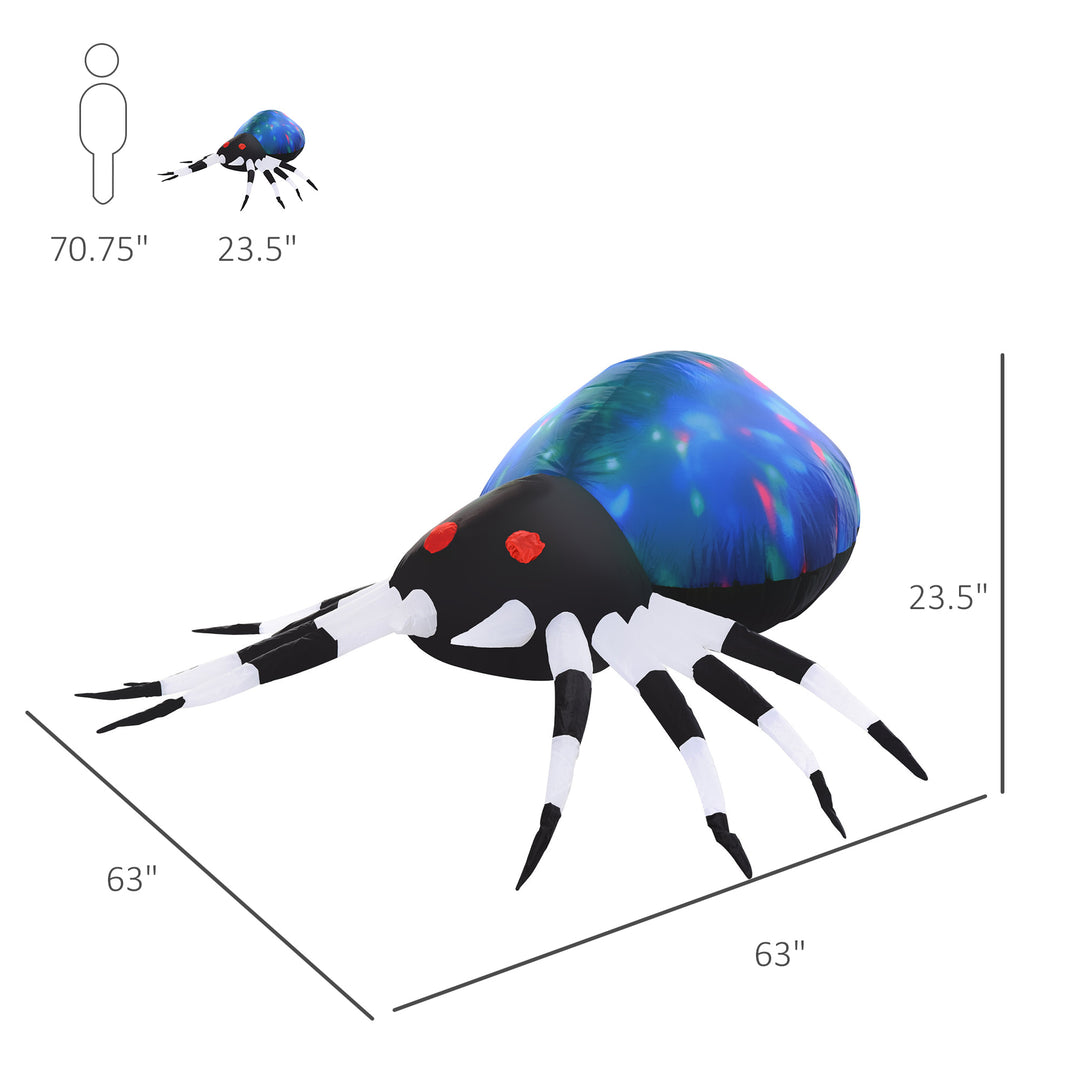 5ft Halloween Airblown Inflatable Decoration w Lights, Indoor Outdoor Lawn Porch, Giant Spider