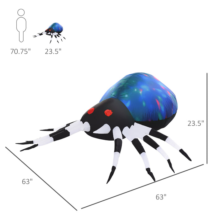 5ft Halloween Airblown Inflatable Decoration w Lights, Indoor Outdoor Lawn Porch, Giant Spider