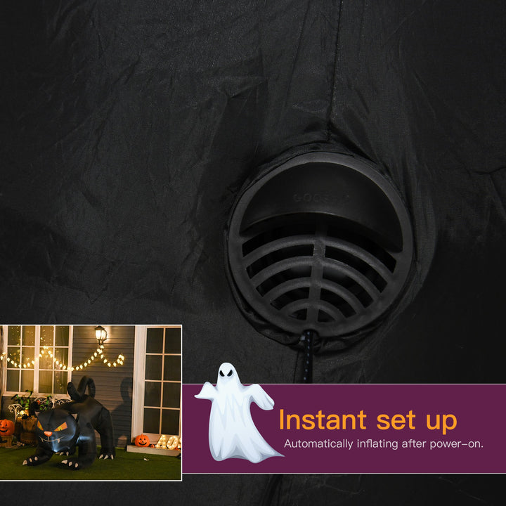 4ft Halloween Airblown Inflatable w LED Lights for Indoor Outdoor Lawn Yard, Black Cat