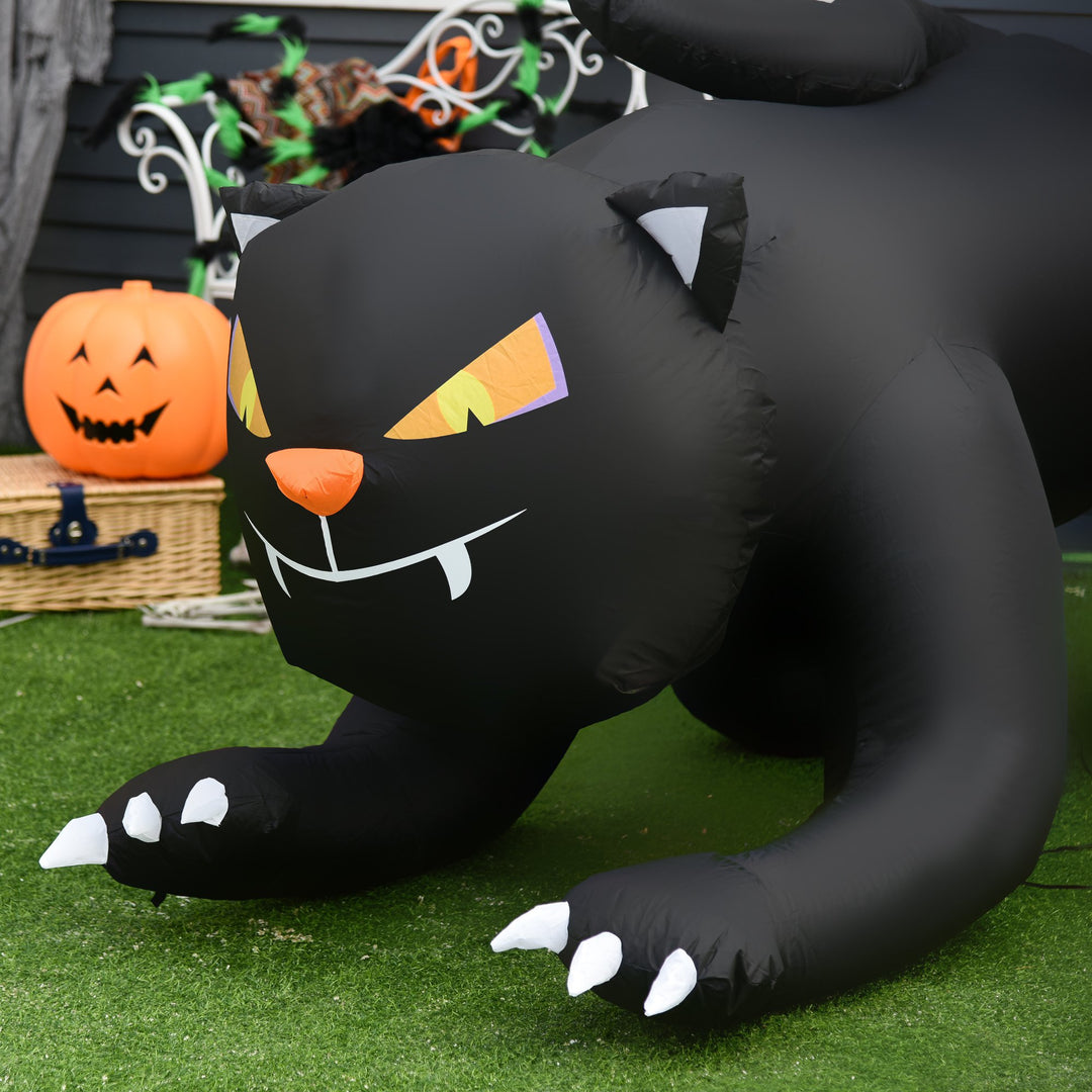 4ft Halloween Airblown Inflatable w LED Lights for Indoor Outdoor Lawn Yard, Black Cat