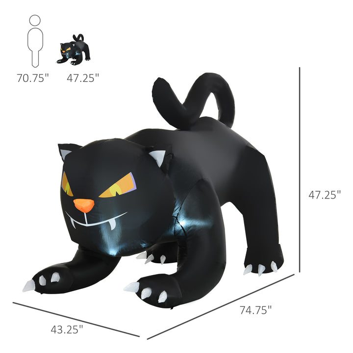 4ft Halloween Airblown Inflatable w LED Lights for Indoor Outdoor Lawn Yard, Black Cat
