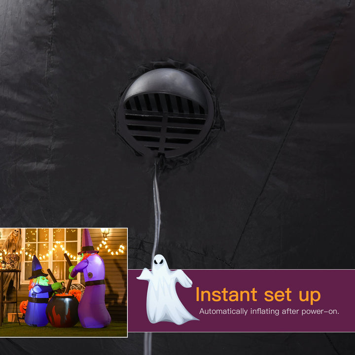 5.5ft Halloween Blow Up Inflatable w LED Lights for Indoor Outdoor Lawn Yard, Witches, Cauldron