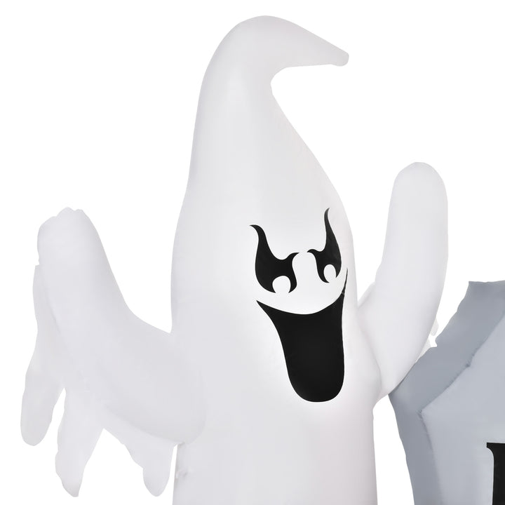 4ft Halloween Blow Up Inflatable, w Lights, Outdoor, White Ghosts, RIP Tombstone, Pumpkins