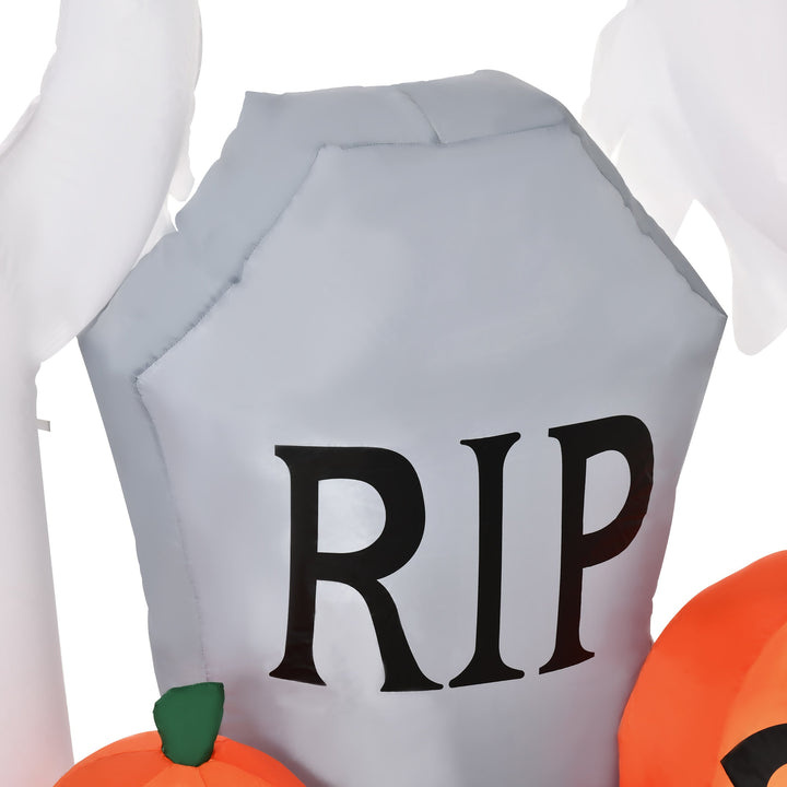 4ft Halloween Blow Up Inflatable, w Lights, Outdoor, White Ghosts, RIP Tombstone, Pumpkins