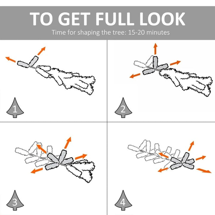 5ft Artificial Pine Christmas Holiday Tree w/ Snow Accents and Metal Base Xmas Decor - Green