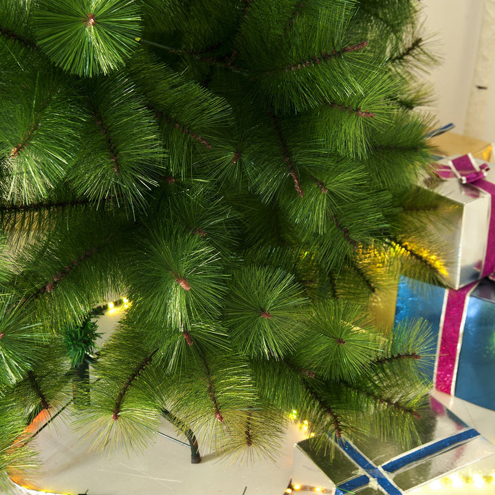 7ft 505-Tip Artificial Pine Holiday Christmas Tree w/ Metal Base Xmas Decor - Green