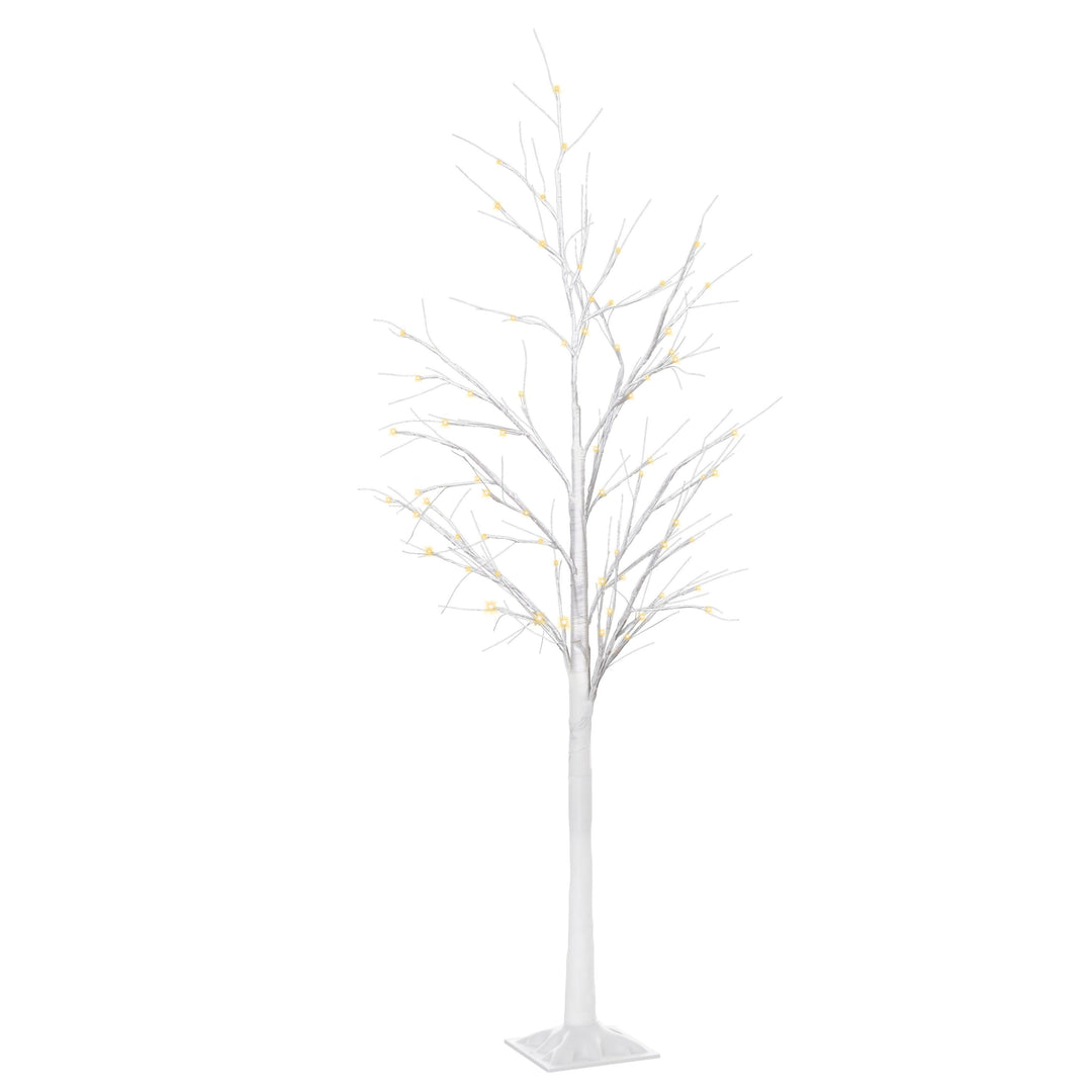 5ft Indoor/Outdoor Pre-lit Birch Tree w/ 58 LED Lights & 8 Modes - White