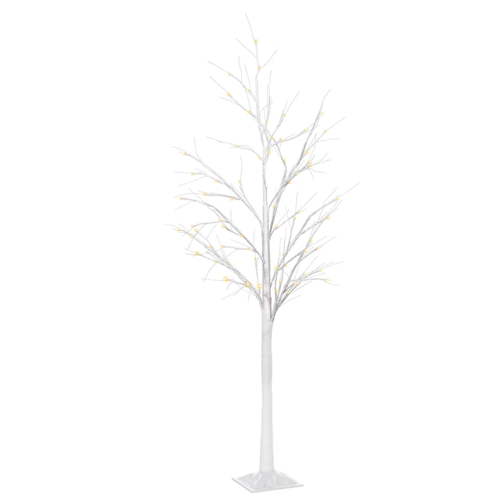 5ft Indoor/Outdoor Pre-lit Birch Tree w/ 58 LED Lights & 8 Modes - White