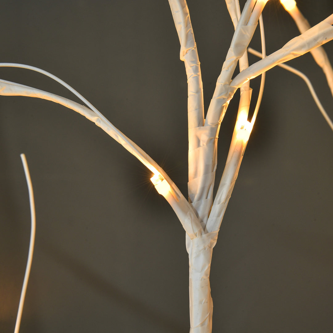 5ft Indoor/Outdoor Pre-lit Birch Tree w/ 58 LED Lights & 8 Modes - White
