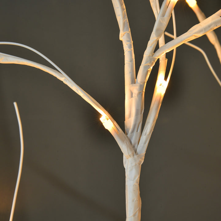5ft Indoor/Outdoor Pre-lit Birch Tree w/ 58 LED Lights & 8 Modes - White