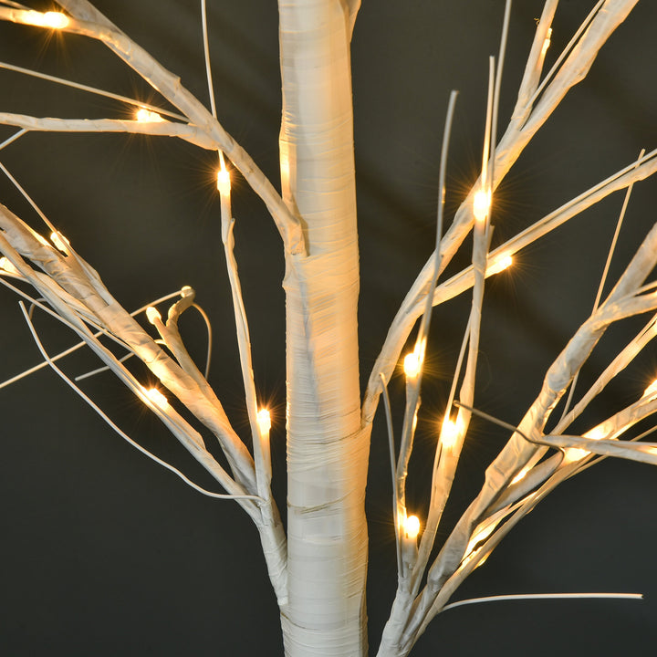 5ft Indoor/Outdoor Pre-lit Birch Tree w/ 58 LED Lights & 8 Modes - White