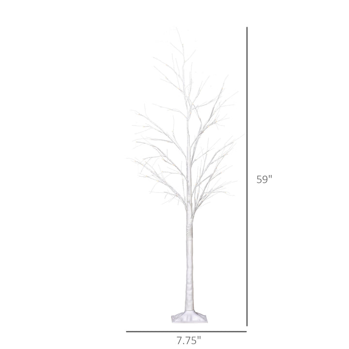 5ft Indoor/Outdoor Pre-lit Birch Tree w/ 58 LED Lights & 8 Modes - White