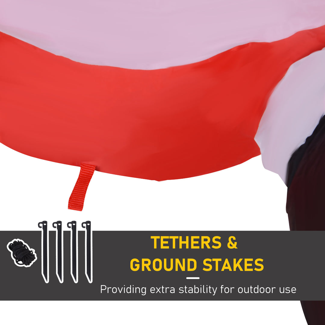 4ft Inflatable Holiday Christmas Decoration w Lights, Indoor Outdoor, Waving Santa Claus w Gift