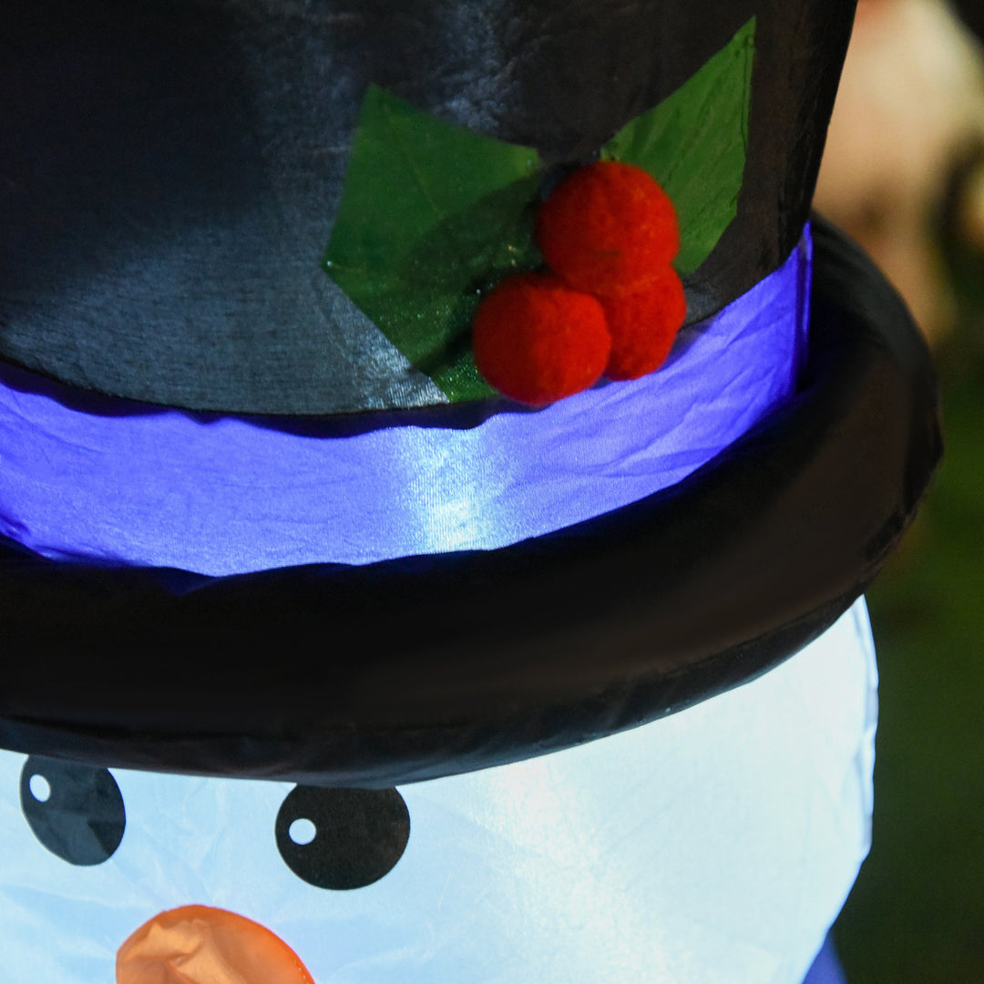 4ft Inflatable Holiday Christmas Decoration w LED Lights Indoor Outdoor - Snowman Family, Blue